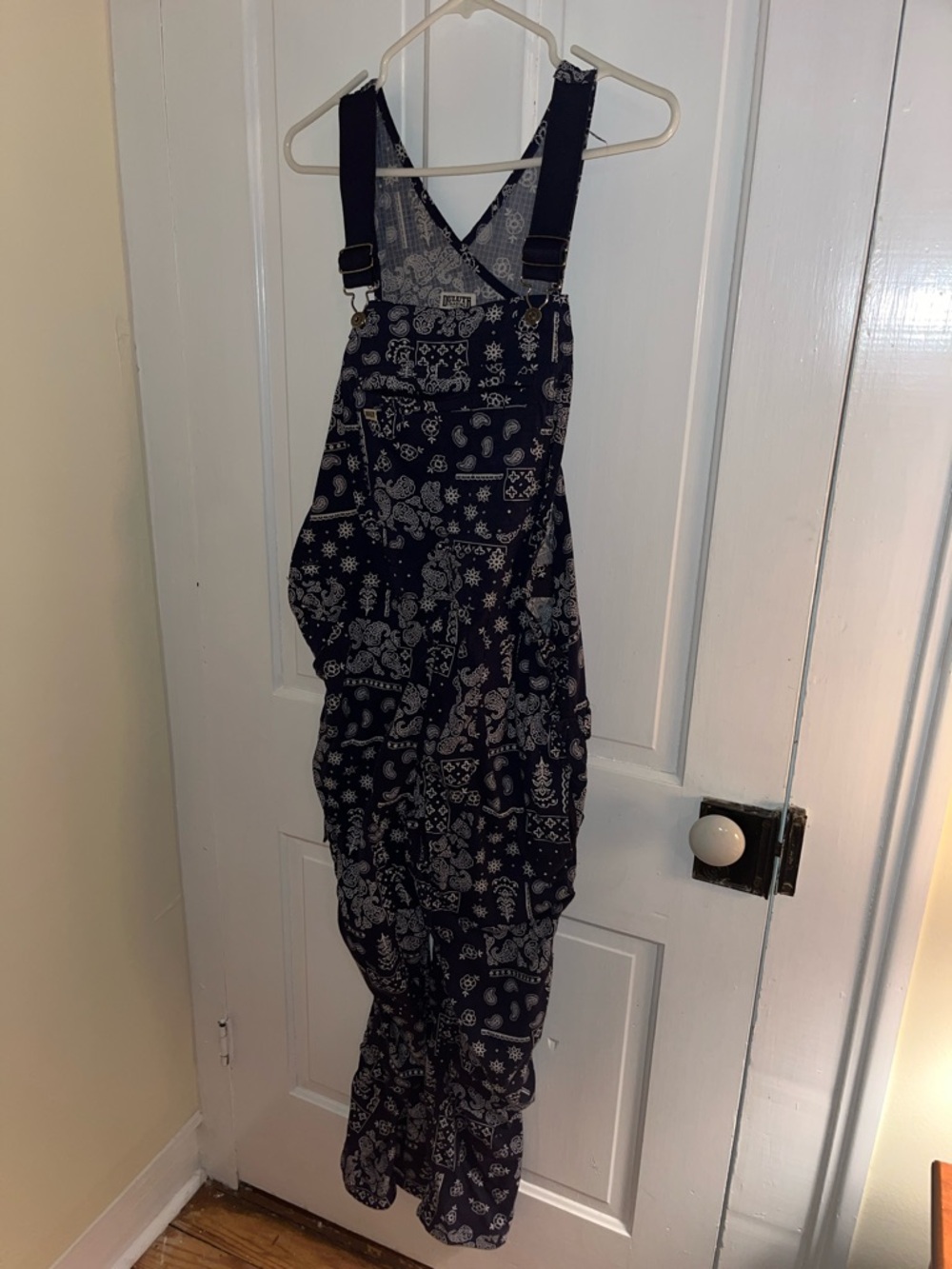 Duluth Trading Co  Blue plaid print Women's Overalls Jumpsuit medium x 29
